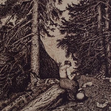 Robert Herzberg portrait of a woman portrait woman in the forest Biedermeier print 19th century