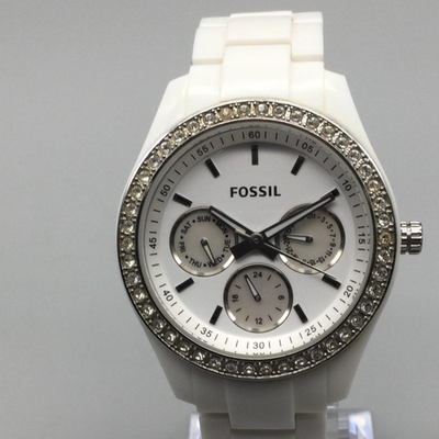 Fossil Stella ES1967 Watch Women 38mm White Ceramic Crystal 