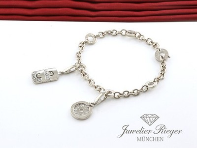 Bulgari Bvlgari Armband mit Charms Weissgold 750 Diamanten Tondo Sonne Gold
