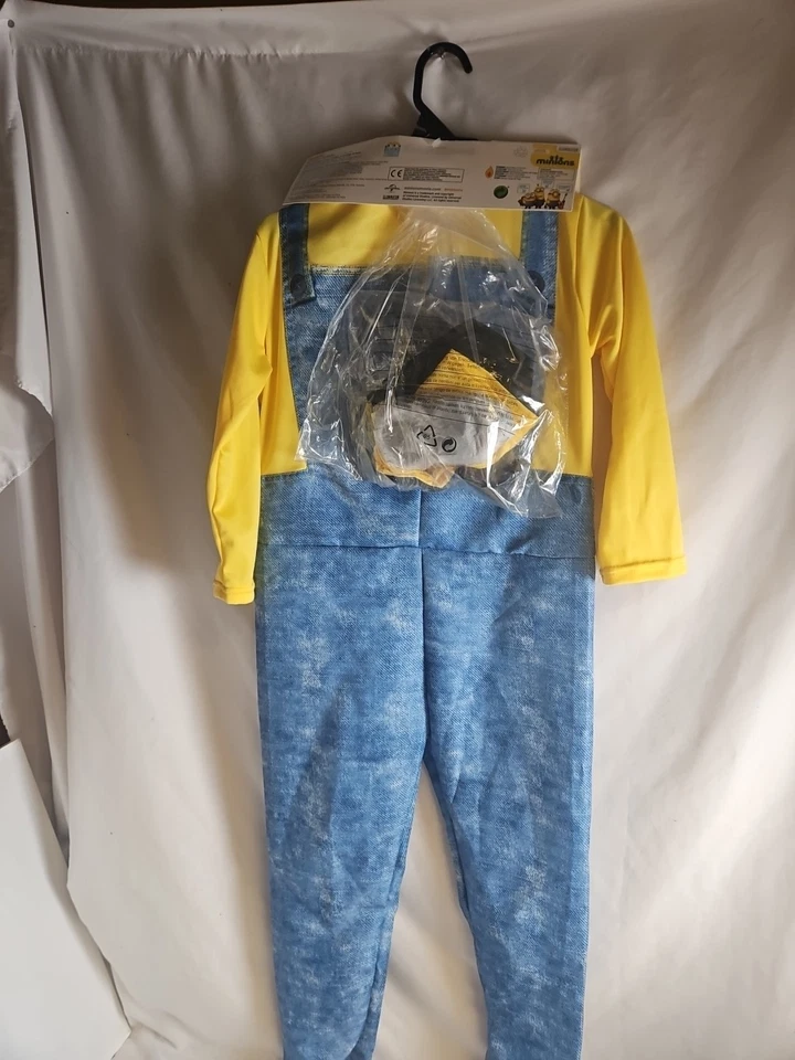 MINIONS PELÍCULA MINION BOB NIÑO DISFRAZ HALLOWEEN NIÑO TALLA PEQUEÑA 4-6 Nuevo #VF1 Foto 4 de 4