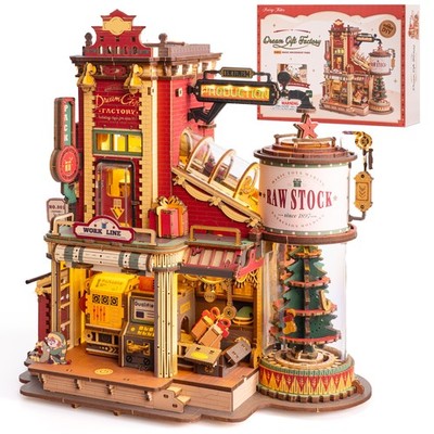 ROKR Traum Geschenkfabrik 3D Holz Puzzle Musik Box Modell Kit Spielzeug Geschenk