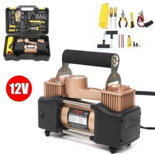 Heavy Duty 150PSI Air Tire Pump Inflator Car Truck Compressor Double Cylinder