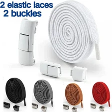 1 Pairs Elastic No Tie Shoe Laces Press Lock Shoelaces for Kids Adults Sneaker