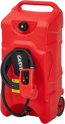#ad 16 Gallon Fuel Caddy Gas Diesel Tank w Pump Wheels 18quot; Hose Portable HDPE $107.82