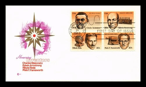 US COVER INVENTORS FIRST DAY ISSUE SETENANT COVER CRAFT CACHET INSERT