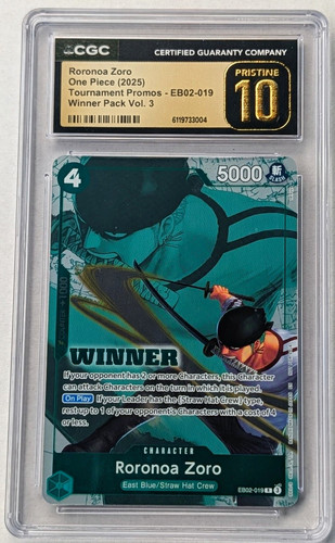 Roronoa Zoro (Winner Pack 2025 Vol. 3) graded CGC 10 for sale on eBay