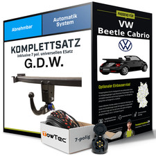 Für VW Beetle Cabrio Typ 1Y7 Anhängerkupplung abnehmbar +eSatz 7pol uni 03- NEU