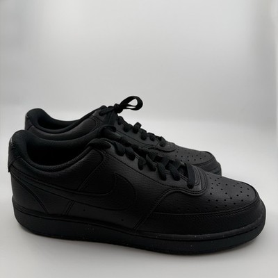 Nike Court Vision Low NN Triple Black Sz 10.5 Leather Shoes Sneakers DH-2987-002