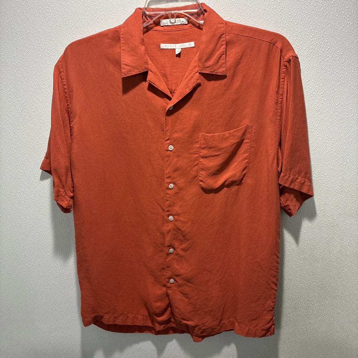 Perry Ellis Silk Button-Up Casual Button-Down Shirts for Men for