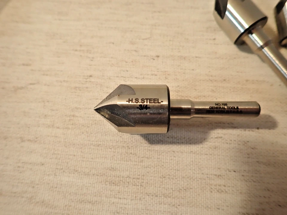General Tools Set of 3#195 High Speed Steel 3/4";5/8";1/2" Countersink Drill USA - Image 3 of 4