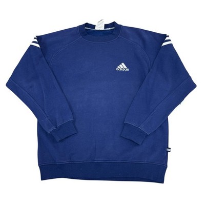 Adidas Herren Sweatshirt Blau Rundhals Pullover Y2K Medium