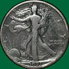 1921-S Walking Liberty Half Dollar Fine F Coin, Cleaning #32170