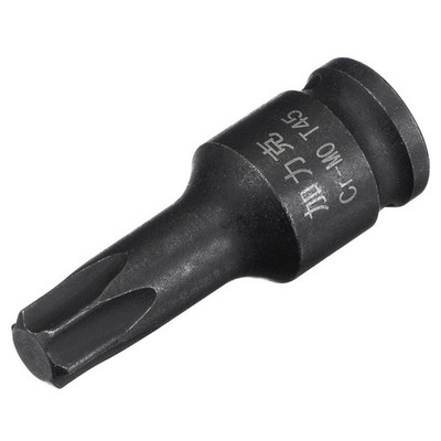 T45 Impact Torx Bit Socket, 1/4'' Square Drive 35mm Length CR-MO Metric Sizes