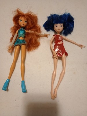 2 Winx Club Dolls Bloom + Musa 1st Edition Season 1 Pixie Magic 2004 Mattel RARE