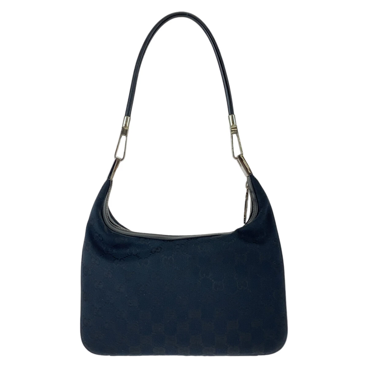 Sac à main bandoulière GUCCI 001 3812 sac à main noir argent matériel toile GG