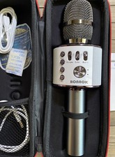 BONAOK Wireless Bluetooth Karaoke 3 n 1 Microphone. Q37-Space Gray