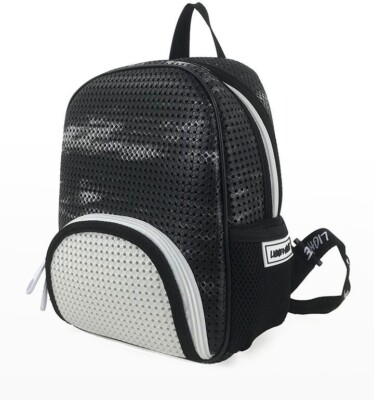 Light + Nine Little Mini Perforated Black and White Kids Backpack