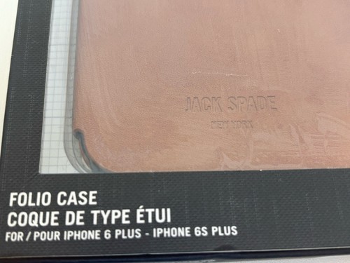 Jack Spade Folio Case For iPhone 6 Plus/ 6s Plus card pocket brown leather - Picture 3 of 6