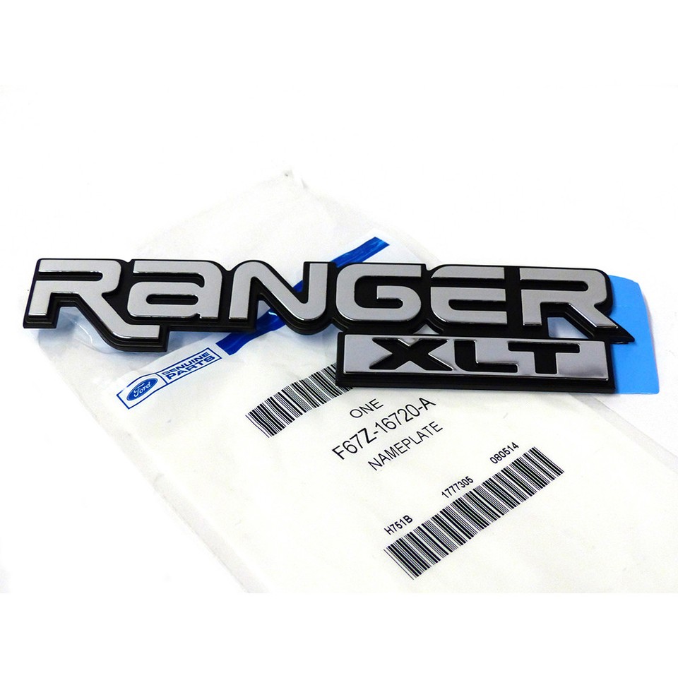 OEM Ford F-250 XLT Super Duty Chrome Fender Emblem Set 2005-2011 - 5C3Z-16720-EB