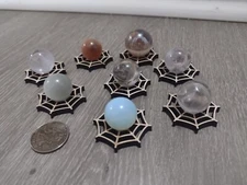 10 mini Crystal Sphere holders - Spider Web  crystal ball holder bundle 
