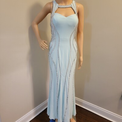accessorize a navy blue dress AKIRA After Hours Rhinestone Midi Dress Denim | Light Blue main image 1