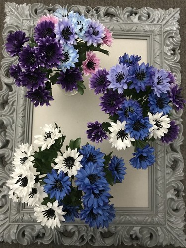 6x Cornflower Bushes Artificial Silk Plant Wild Garden Blue Flowers Bunch Craft - 第 1/11 張圖片