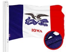 G128 Iowa Deluxe State Flag 3x5 Ft Embroidered 300D Polyester