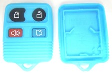 Keyless Remote Car Key Fob Alarm For Ford 4 Button Light Blue Case Shell Pad
