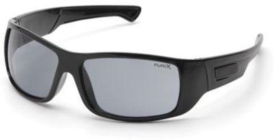 Pyramex Furix Safety Glasses Black Frame Gray Anti-Fog Lens ANSI Z87