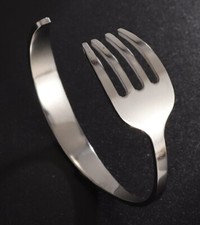 Fork Bracelet Bangle Gold Silver Rose Gold Stainless Steel Cutlery Novelty Gift