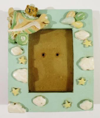 BEAR IN AIRPLANE PLANE BALLOONS CLOUDS STARS GORGEOUS 3D PICTURE PHOTO FRAME 2X3