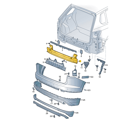 VW Touareg 3 Cr7 Bumper Mount Impact Absorbing Beam Plump Damper  