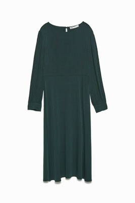 zara bottle green dress