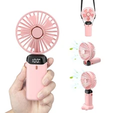 Personal Fan Portable Hanging Neck Fan 3000mah Usbc Rechargeable 5speed Modes Po