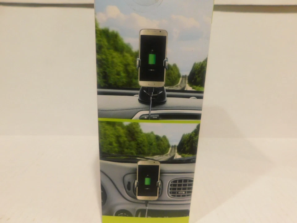 Cargador Qi inalámbrico rápido montaje abrazadera Bracketron PwrUp en tablero/ventilación del automóvil nuevo en caja Foto 2 de 4