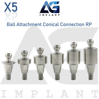 x5 Straight Ball Attachment Regular Platform (RP) Conical Connection 2.65mm