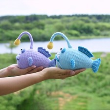 Amigurumi Angler Fish Gift - Crochet Sea Creature - Angler Fish Crochet Toy