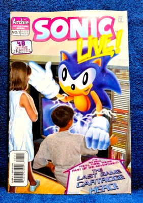 RARE SONIC LIVE FIRST EDITION SPECIAL 1997 #1 COMIC BOOK BAG & BOARDED