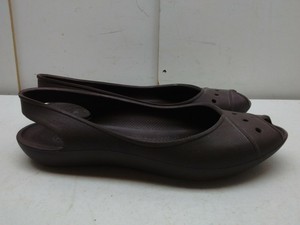 crocs peep toe flats