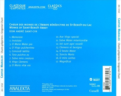 MONKS OF SAINT-BENOÎT ABBEY CANTUS MARIALES: GREGORIAN CHANT NEW CD