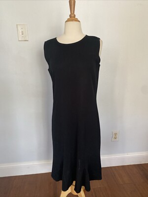 MING WANG Dress Womens Small Black Fit and Flare Knit Sleeveless