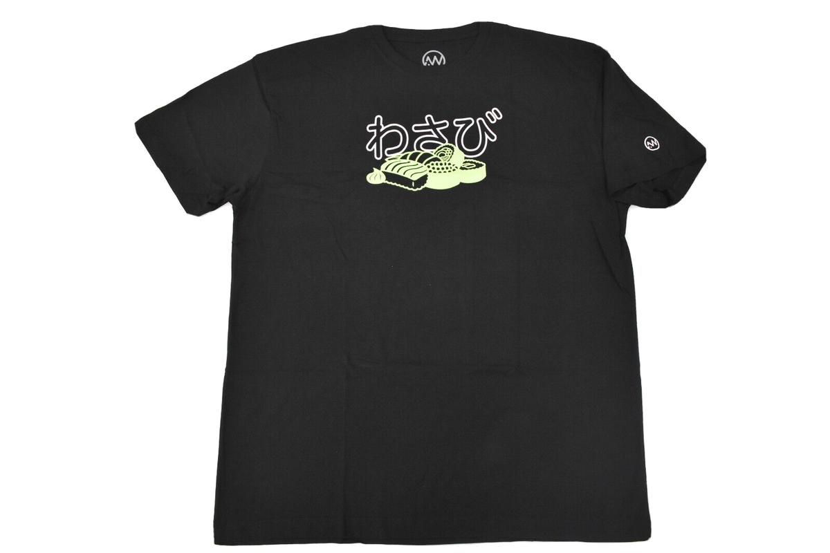 Alex Wassabi Mens Sushi Graphic Official Merchandise Black Tee