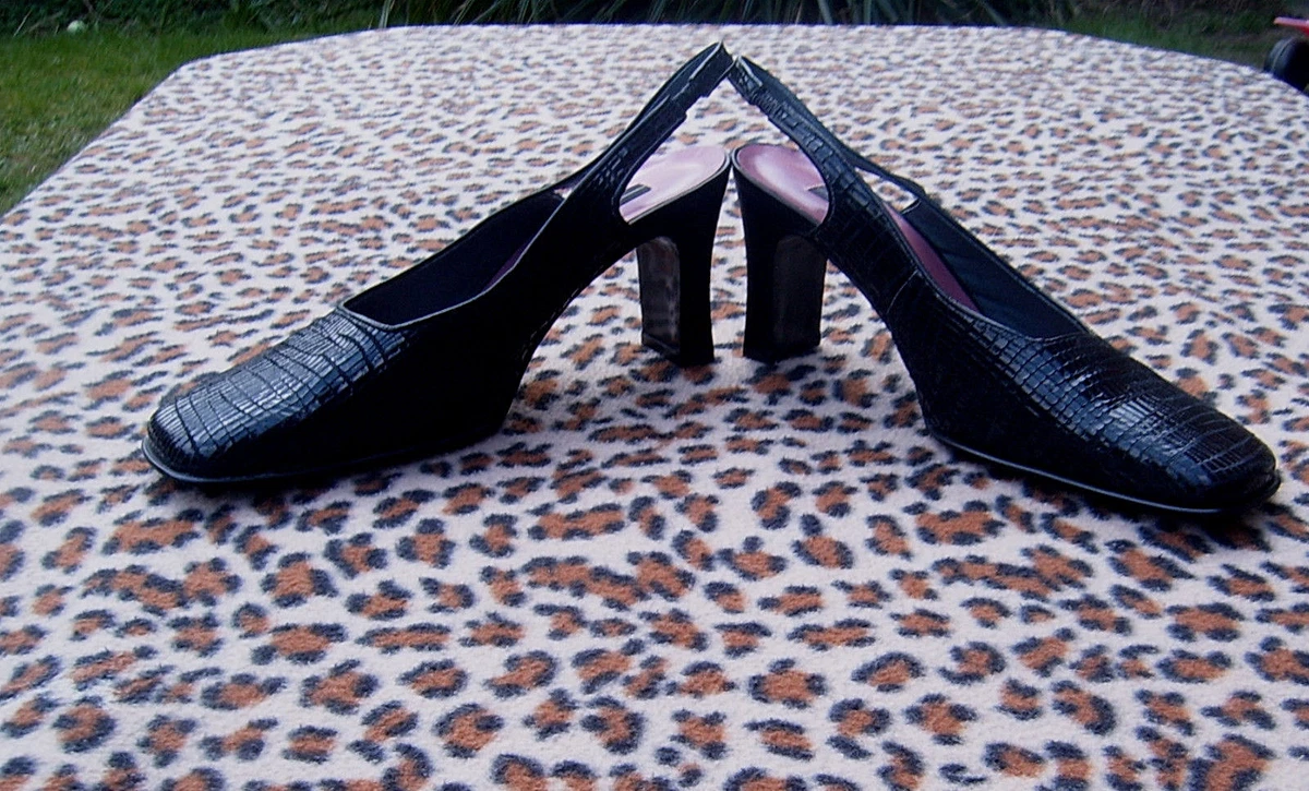 GINO PUCCI black leather shoes sandals Size US 9.5 UK 7
