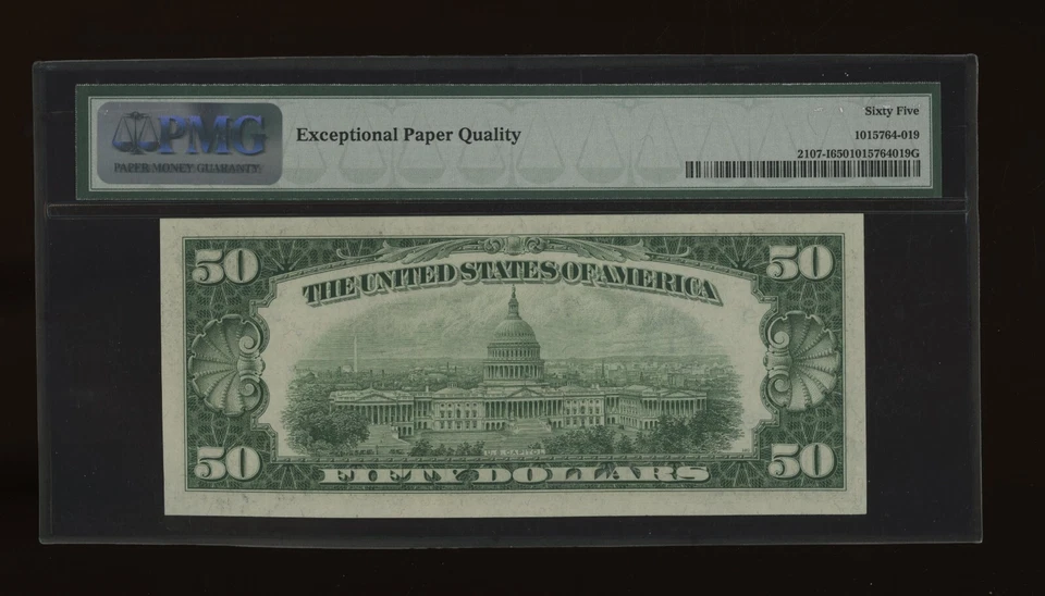 DBR 1950 $50 FRN Minneapolis Gem Fr. 2107-I PMG 65 EPQ Serial I00063268A - Image 2 of 2