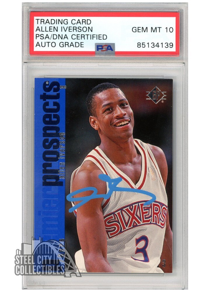Allen Iverson 1996-97 Upper Deck SP Autograph Rookie Card #141 PSA/DNA 10