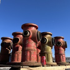 Lot Of 8 SALVAGE MUELLER FIRE HYDRANTS, 1980s 1990s, 22.25  Tall, 117 lbs each