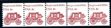 USA 1985 Transportation 4¢ Sc #1898A Plate Number Strip of 5 Plate #2 MNH L498