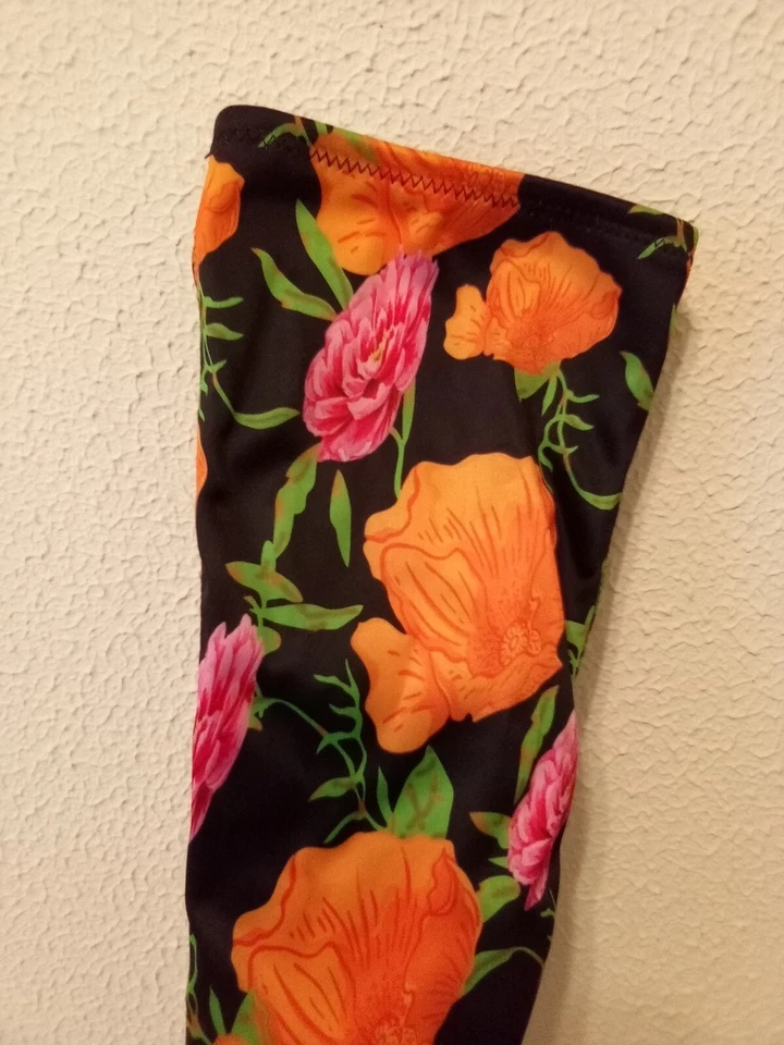 Anne Michelle Women's Satin Fabric Floral Print Over Knee 4 1/2" Heel Boots Sz 8 - Image 4 of 4