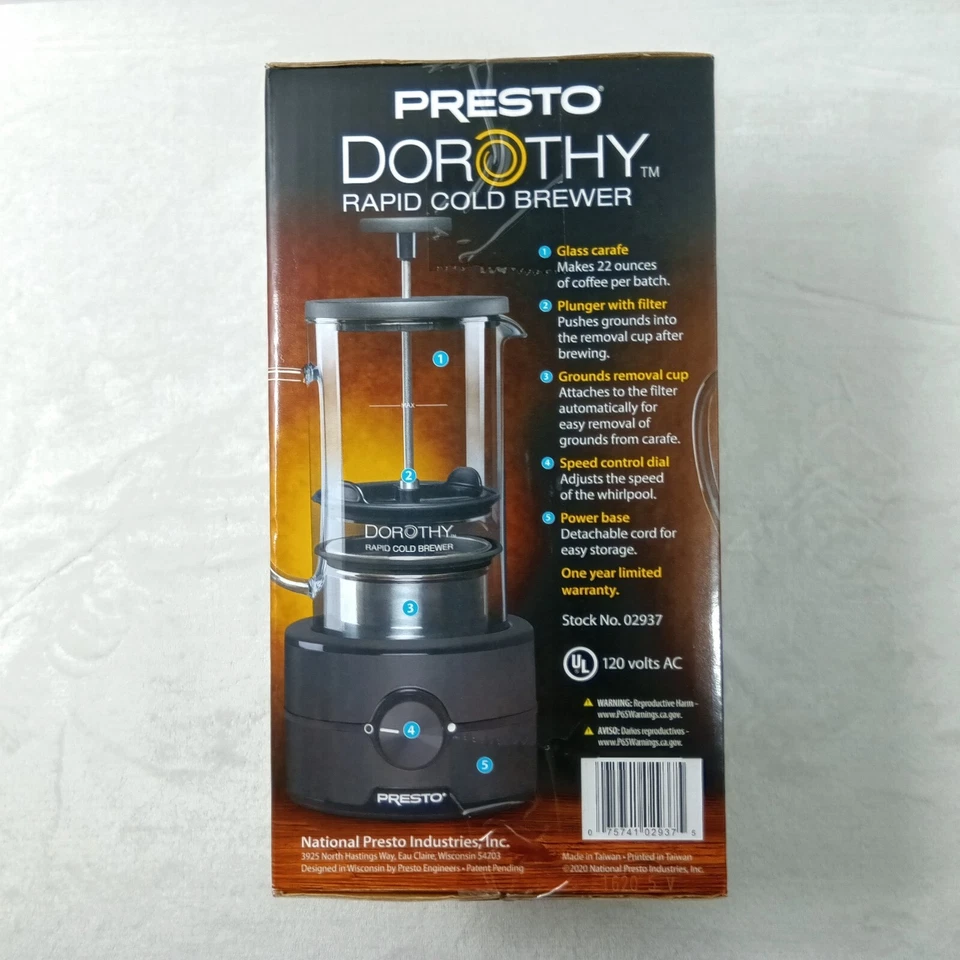 Presto Dorothy Rapid Cold Brewer Coffee Maker Electric Free Ship! - Image 4 of 4