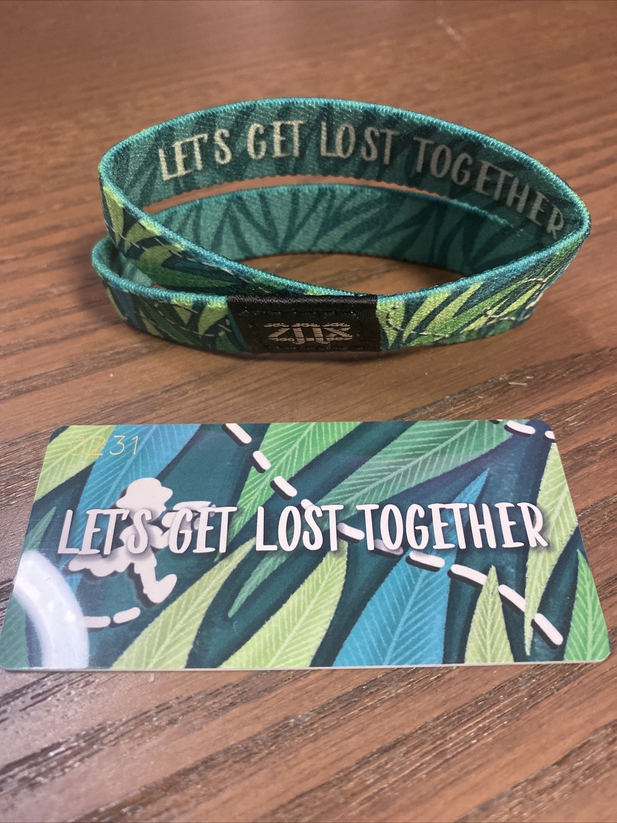 ZOX Double Strap Let’s Get Lost Together Wristband Bracelet w/Card